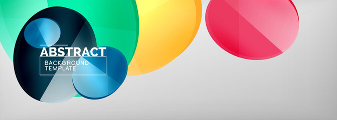 Abstract glossy round shapes vector background. Vector futuristic illustration for covers, banners, flyers and posters and other