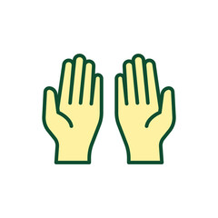 Obraz premium Ramadan icon filled outline Eid, fasting, hand, islam, muslim pray ramadan icon. Prayer hands dua, praying religion collection for mobile web apps Vector illustration design on white background EPS 10