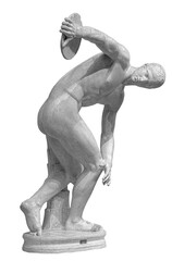 Discus thrower discobolus a part of the ancient Olympic Games. A Roman copy of the lost bronze...