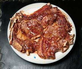 Beef chop with bone ready to eat