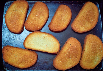 Sliced Fried Bread. Fried toast for breakfast