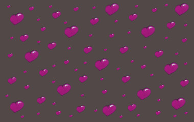 A gray background with purple or pink watercolor hearts for valentine's day.