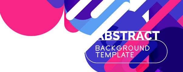 Modern geometric round shapes and dynamic lines, abstract background. Vector illustration for placards, brochures, posters and banners