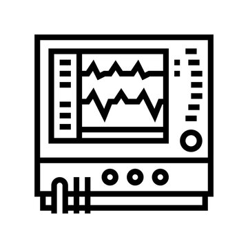 recommend clip art: heart rate monitor line icon vector. heart rate monitor sign. isolated contour symbol black illustration