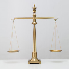 Bronze scales of justice, law theme.