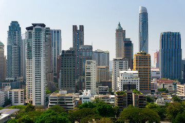 Fototapeta na wymiar Bangkok city down town business district in day time.