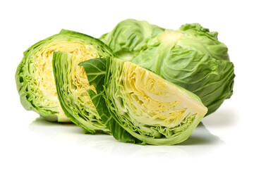 Obraz premium cut cabbage on white background