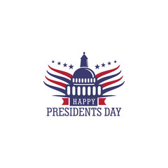 Fototapeta na wymiar Presidents day. Vector typography, text or logo design, capitol building logo design template. Awesome capitol with star logo