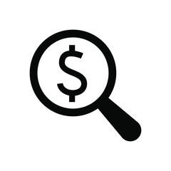 Money search icon vector graphic illustration