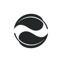 Two leaves graphic icon. Leaves sign isolated on white background. Flat style. Pictogram for web graphics. Vector illustration