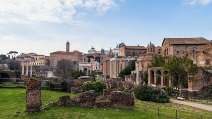 View of street of ancient roman forum