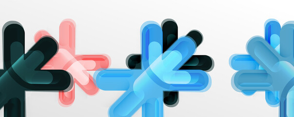 Abstract glossy crosses background for business or technology presentations, internet posters or web brochure covers