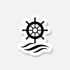 Nautical sticker icon isolated on white background