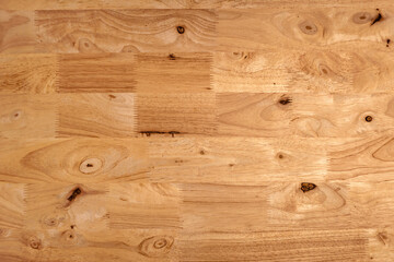 Light brown rubber wood board finger joint texture for background.
