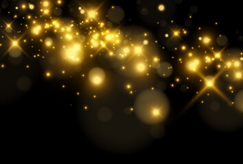 Obraz premium Bright beautiful star.Vector illustration of a light effect on a transparent background. 
