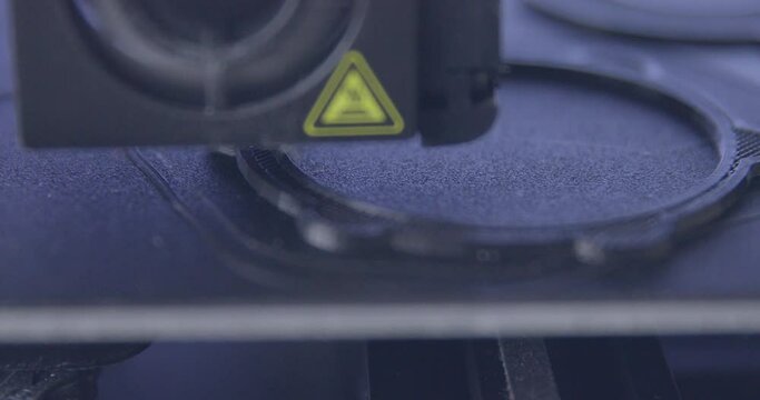 3D printer in process. Fused deposition modeling, FDM. PLA material. Additive technology for 3d printing. Futuristic technology.