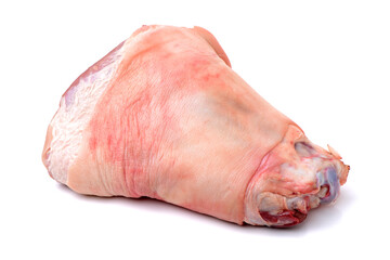 raw pork (leg) isolated on white background
