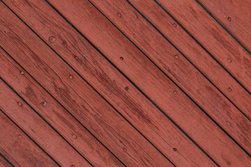 red painted old plank wall