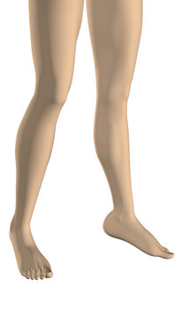 Realistic legs of the girl isolated on white background. 3D. Vector illustration