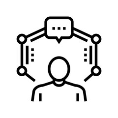 consulting expert line icon vector. consulting expert sign. isolated contour symbol black illustration