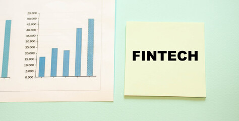 FINTECH on a turquoise background with growing financial performance