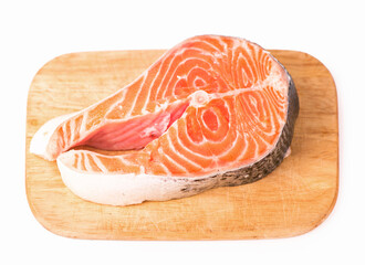 Salmon. Fresh Raw Salmon Red Fish Steak