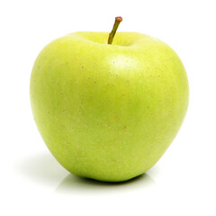 Green apple on white background