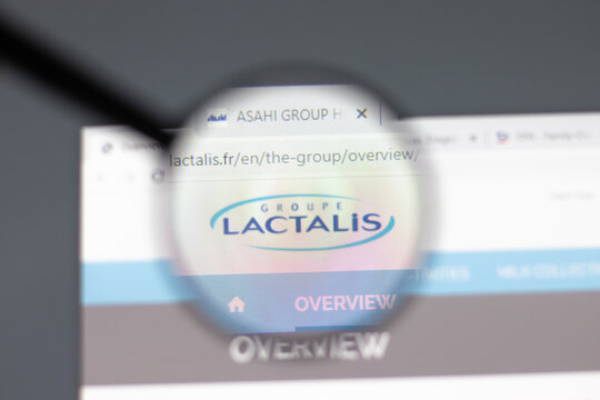 New York, USA - 15 February 2021: Lactalis website in browser with company logo, Illustrative Editorial.