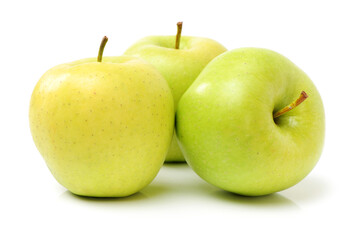 Green apple on white background