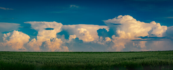 A wonderful thundercloud with lightning in Poland in the Lublin region - obrazy, fototapety, plakaty