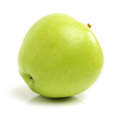 Green apple on white background