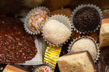 various home made sweets in box
