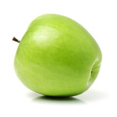 Green apple on white background