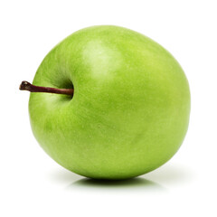 Green apple on white background