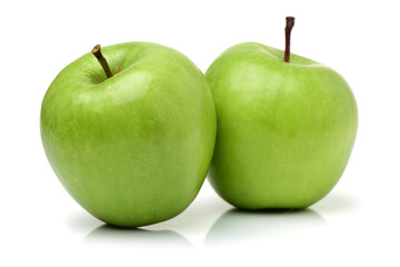 Green apple on white background