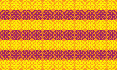 Exquisite patterned luxurious ornament. Small orange and purple luxury ornament on a yellow background. oranament fancy backgrounds. Elegant template for fashionable prints.