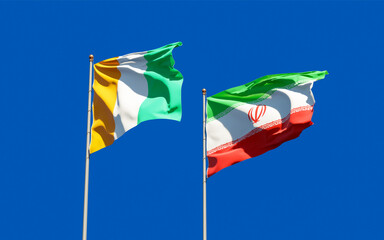 Flags of Cote d'Ivoire and Iran.