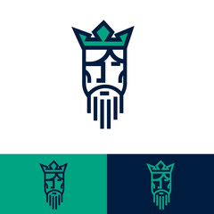 the person of king logo design vector illustration