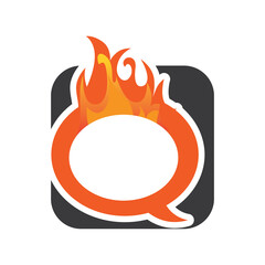 hot flame initial Q Letter logo design vector graphic concept illustrations