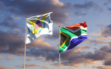 Flags of United States Virgin Islands and SAR African.