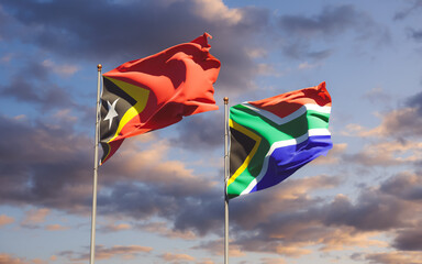 Flags of East Timor and SAR African.