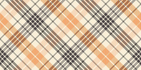 soft orange and gray stripes on light beige background fabric texture of traditional checkered tartan repeatable diagonal ornament for plaid tablecloths shirts gingham clothes dresses bedding - 415343769