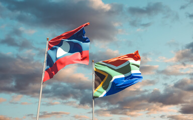 Flags of Laos and SAR African.