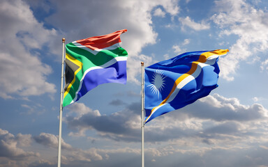 Flags of Marshall Islands and SAR African.