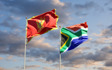Flags of Montenegro and SAR African.