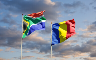 Flags of Romania and SAR African.