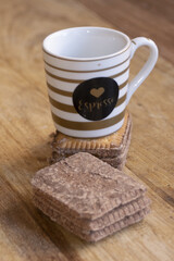 chocolate cookie and espresso cup