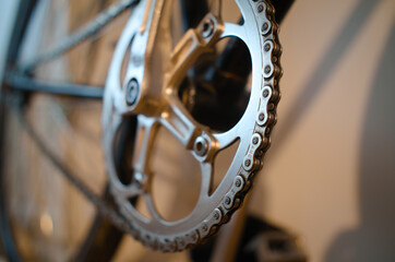 Obraz premium Close up of a bicycle chain