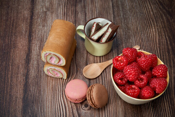 Raspberry and chocolate brownies