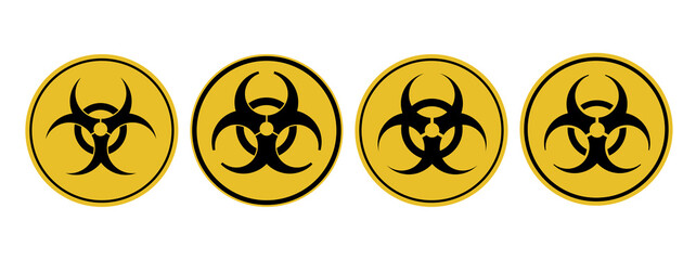 Danger attention sign viral danger. Warning. biological and radiation hazard. Vector illustration.